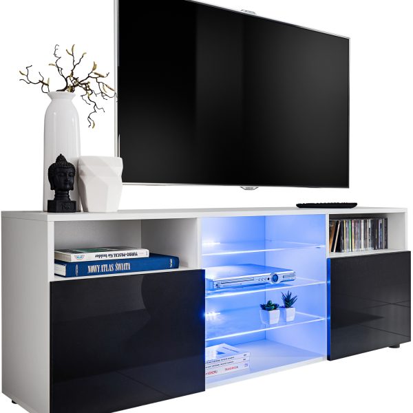 RTV Urbino Schrank, Schwarz/Weiß LED-Beleuchtung Blau