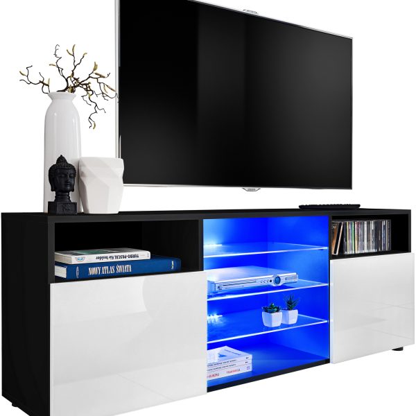 Urbino RTV Schrank, Weiß/Schwarz