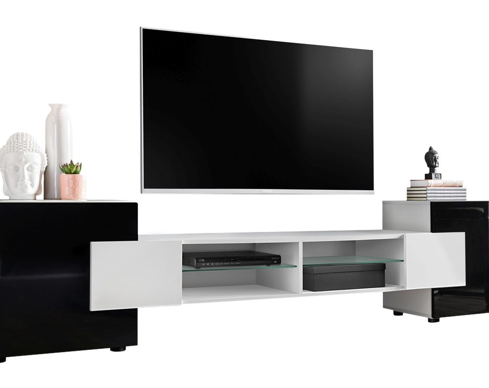 Merano RTV Schrank, weiß/schwarz