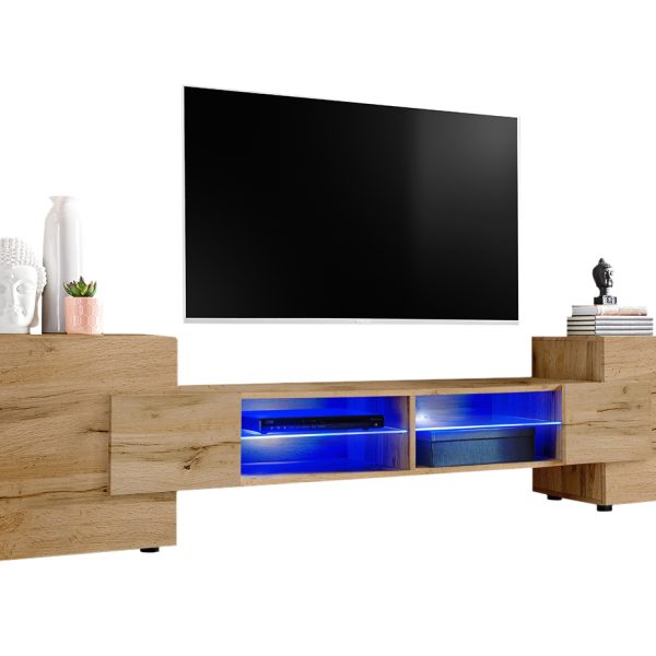 TV Schrank Merano, Wotan/Wotan LED Beleuchtung Blau