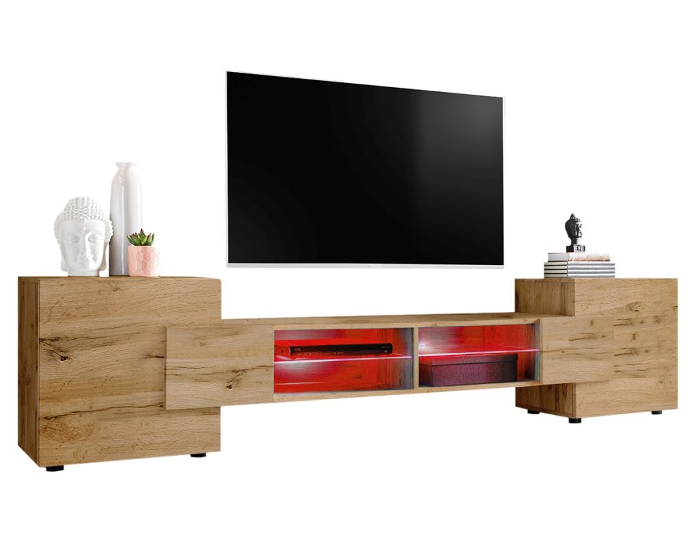 TV Schrank Merano, Wotan/Wotan RGB LED Beleuchtung – Bild 1
