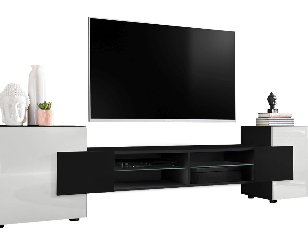 Merano RTV Schrank, Schwarz/Weiß