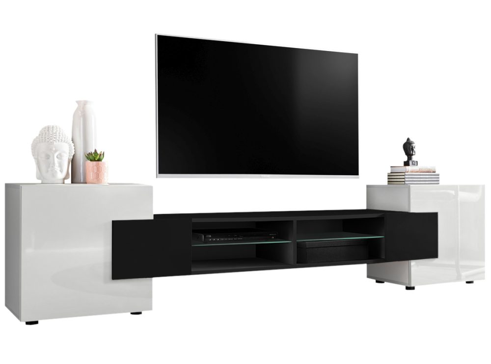 Merano RTV Schrank, weiß/schwarz – Bild 1