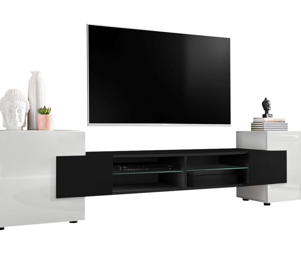 Merano RTV Schrank, weiß/schwarz