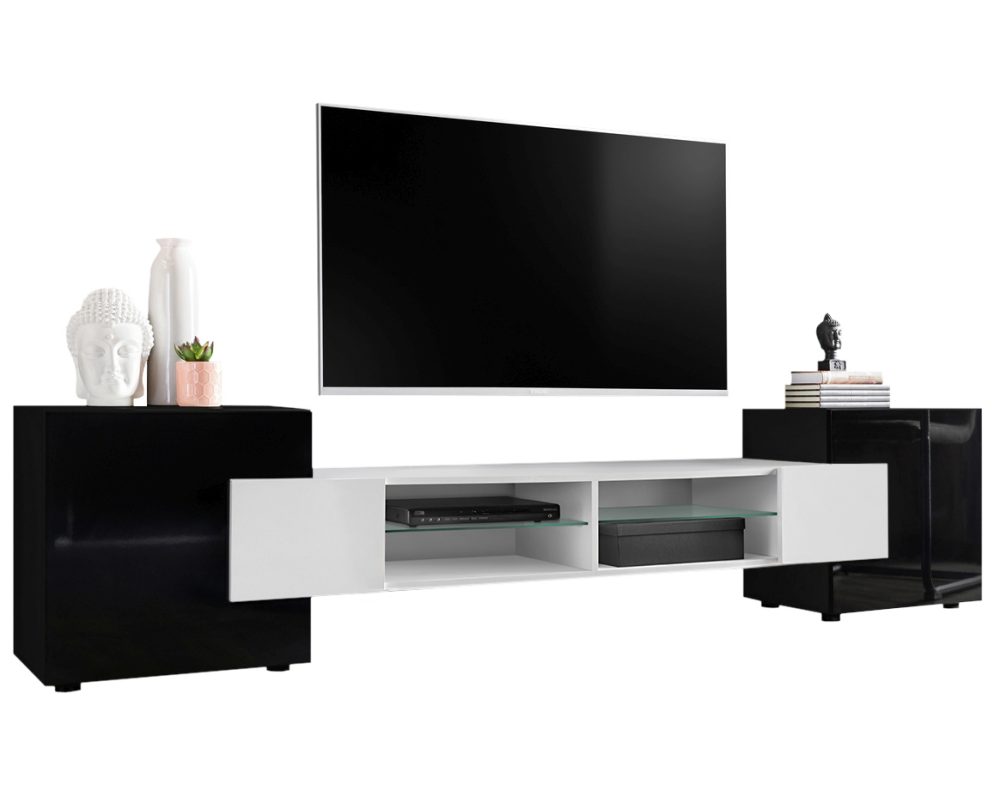 Merano RTV Schrank, Schwarz/Weiß – Bild 1