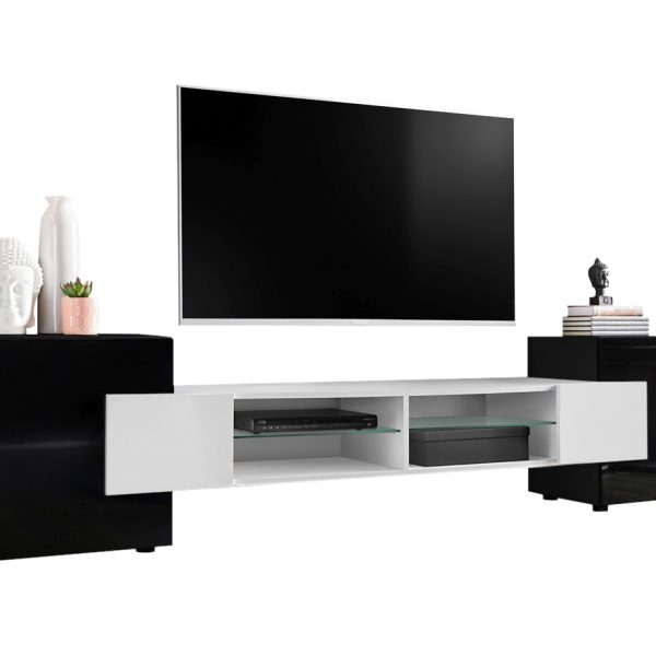 Merano RTV Schrank, Schwarz/Weiß