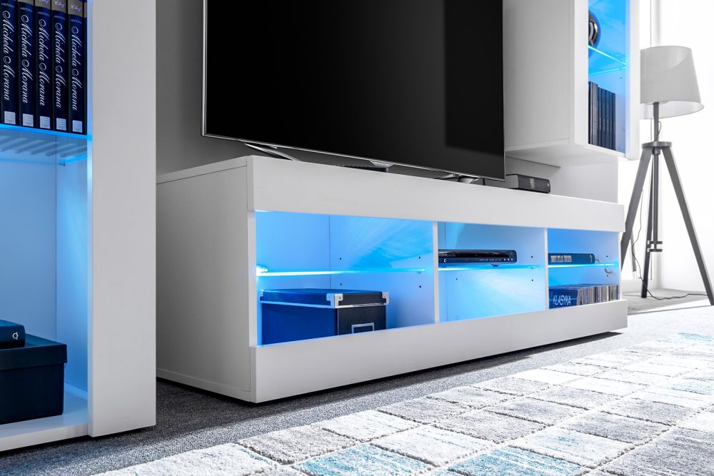 Tivoli Medio RTV Möbel Set, Wotan/Schwarz LED Beleuchtung Blau – Bild 3