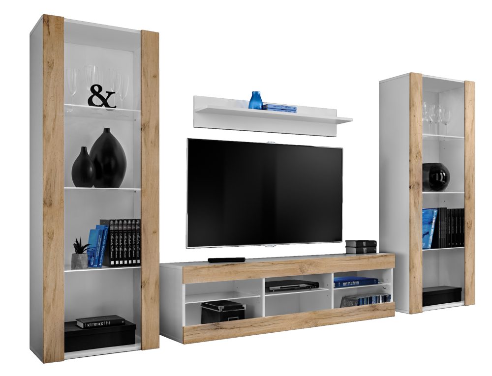 ISETR0200004W00XXXXX_00 Tivoli Grande RTV Möbel Set, Wotan/Weiß – Bild 1