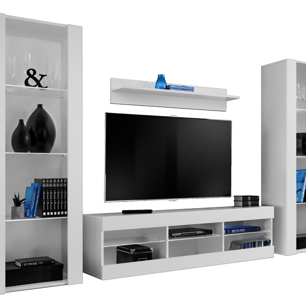 Tivoli Grande RTV Möbel Set, Weiß/Weiß