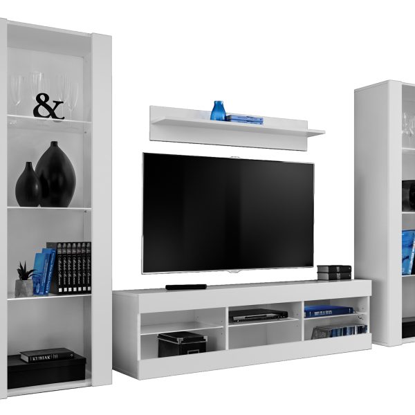 Tivoli Grande RTV Möbel Set, Weiß/Weiß