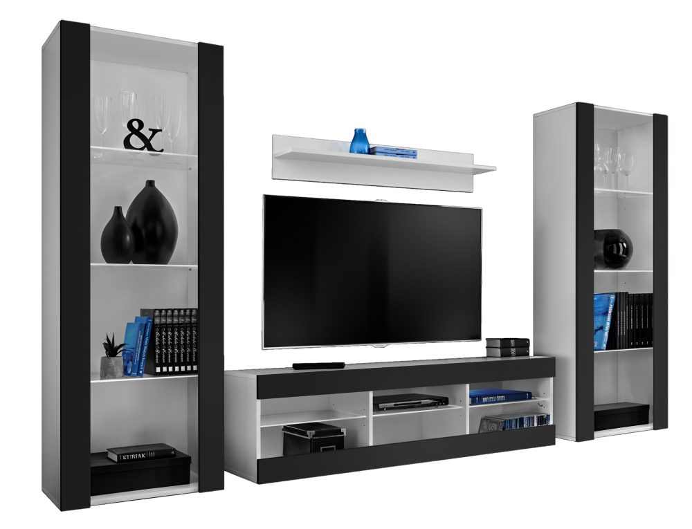 Tivoli Grande RTV Möbel Set, Schwarz/Weiß – Bild 1