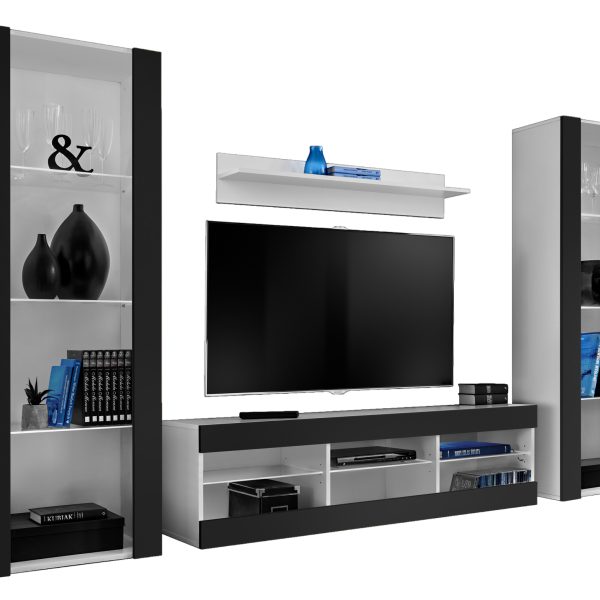 Tivoli Grande RTV Möbel Set, Schwarz/Weiß