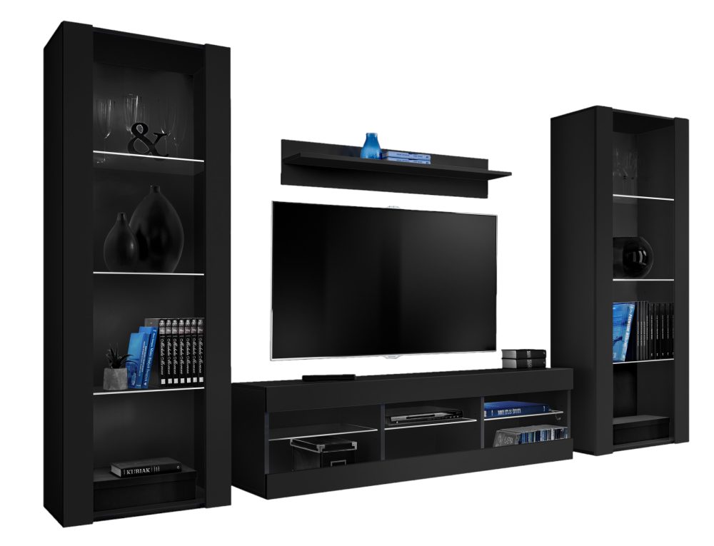 ISETR0290009900XXXXX_00 Tivoli Grande RTV Möbel Set, Schwarz/Schwarz – Bild 1