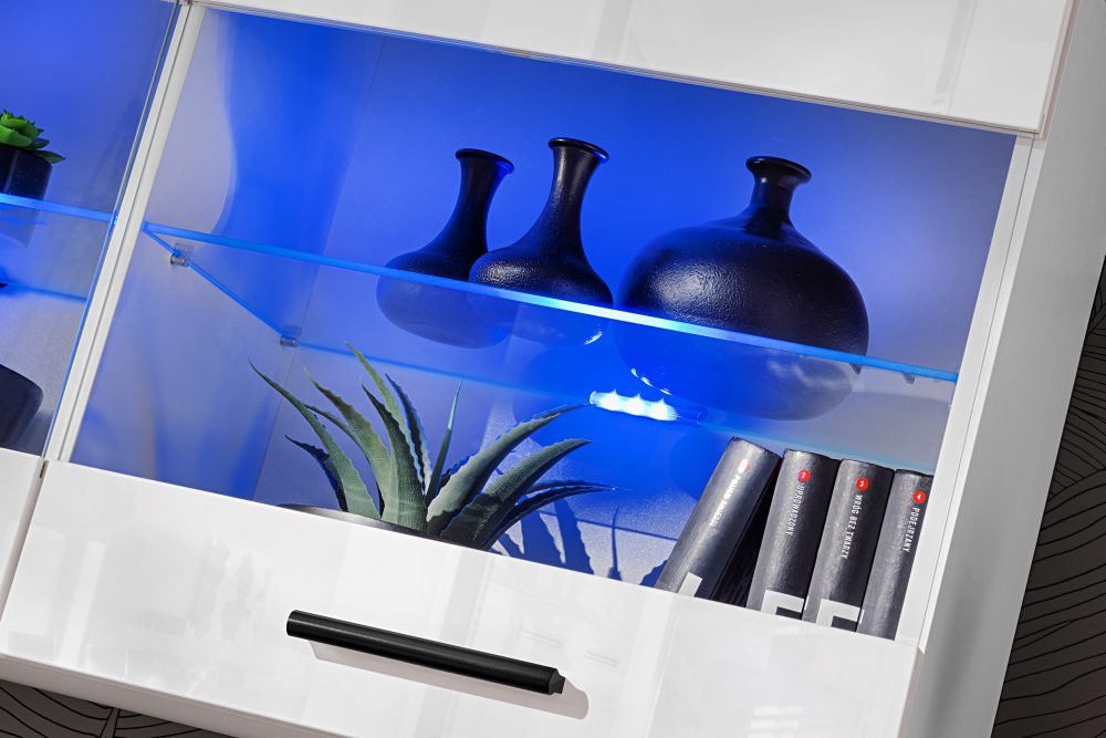 Foggia RTV Möbel Set, Weiß/Weiß RGB LED Beleuchtung – Bild 5