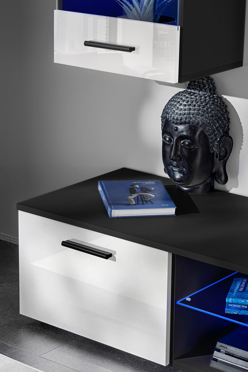 Varallo RTV Möbel Set, Weiß/Schwarz – Bild 5