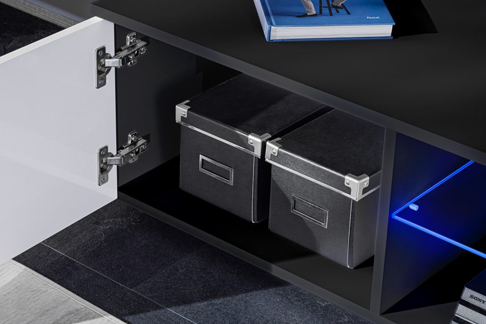 Varallo RTV Möbel Set, Weiß/Schwarz – Bild 6