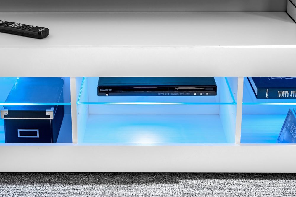 Set Möbel, Tivoli SET3, Schwarz/Wotan, Breite 240cm x Höhe 159cm x Tiefe 35cm, LED Blau, für Wohnzimmer, Schlafzimmer – Bild 5