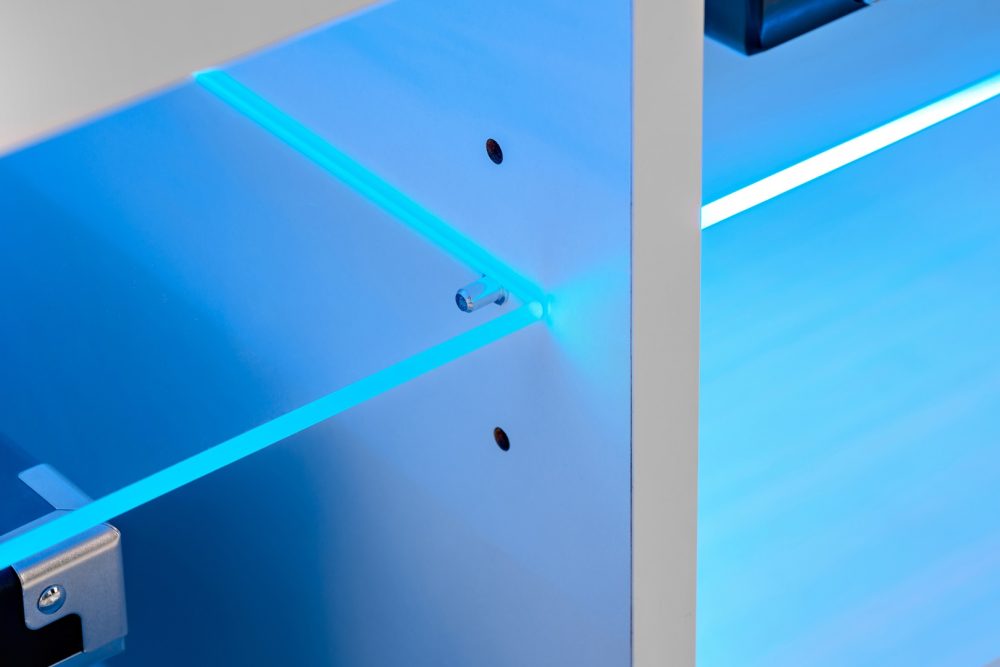 Set Möbel, Tivoli SET3, Schwarz/Schwarz, Breite 240cm x Höhe 159cm x Tiefe 35cm, LED Blau, für Wohnzimmer, Schlafzimmer – Bild 4