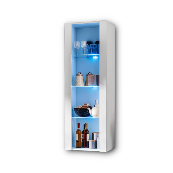Tivoli Schrank, Weiß/Weiß LED-Beleuchtung Blau