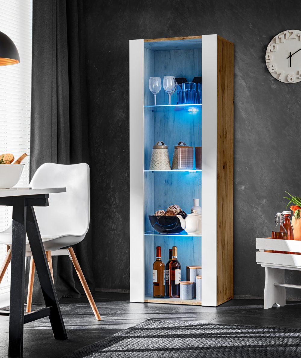 Tivoli Schrank, Weiß/Wotan LED Beleuchtung Blau – Bild 4