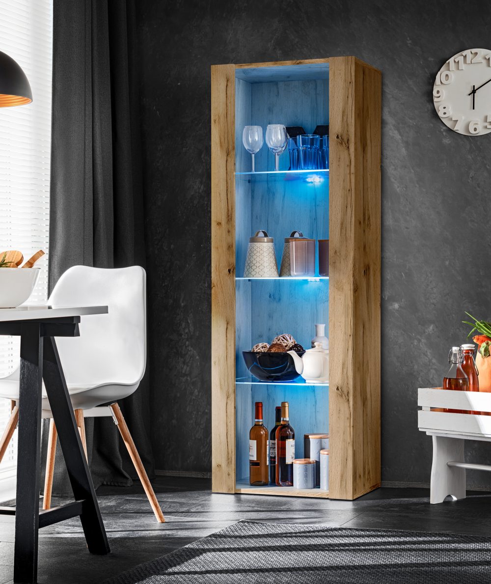 Vitrine Tivoli, Wotan/Wotan LED Beleuchtung Blau – Bild 4