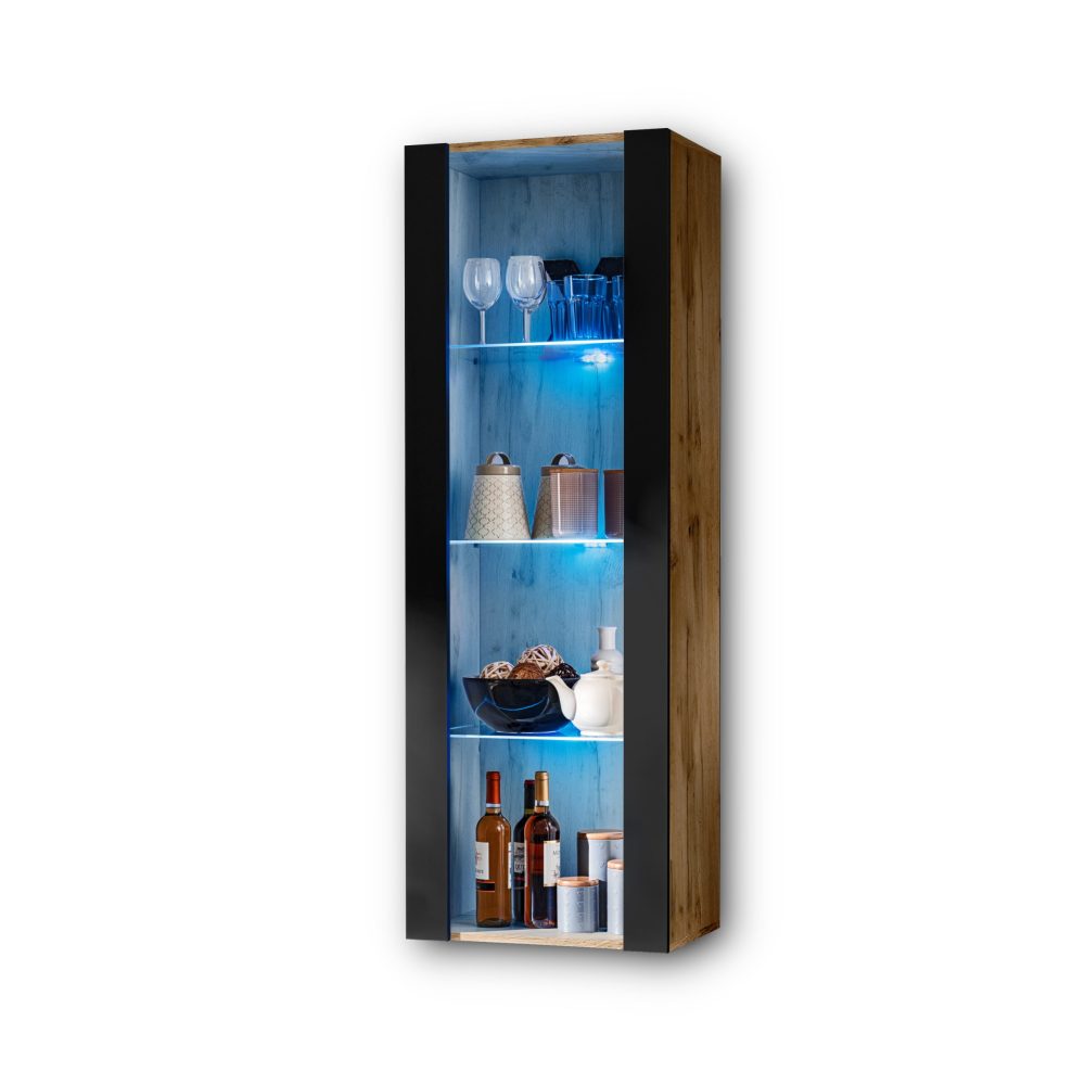 IWITA014W049000L1XXX_00 Tivoli Schrank, Schwarz/Wotan LED Beleuchtung Blau – Bild 1