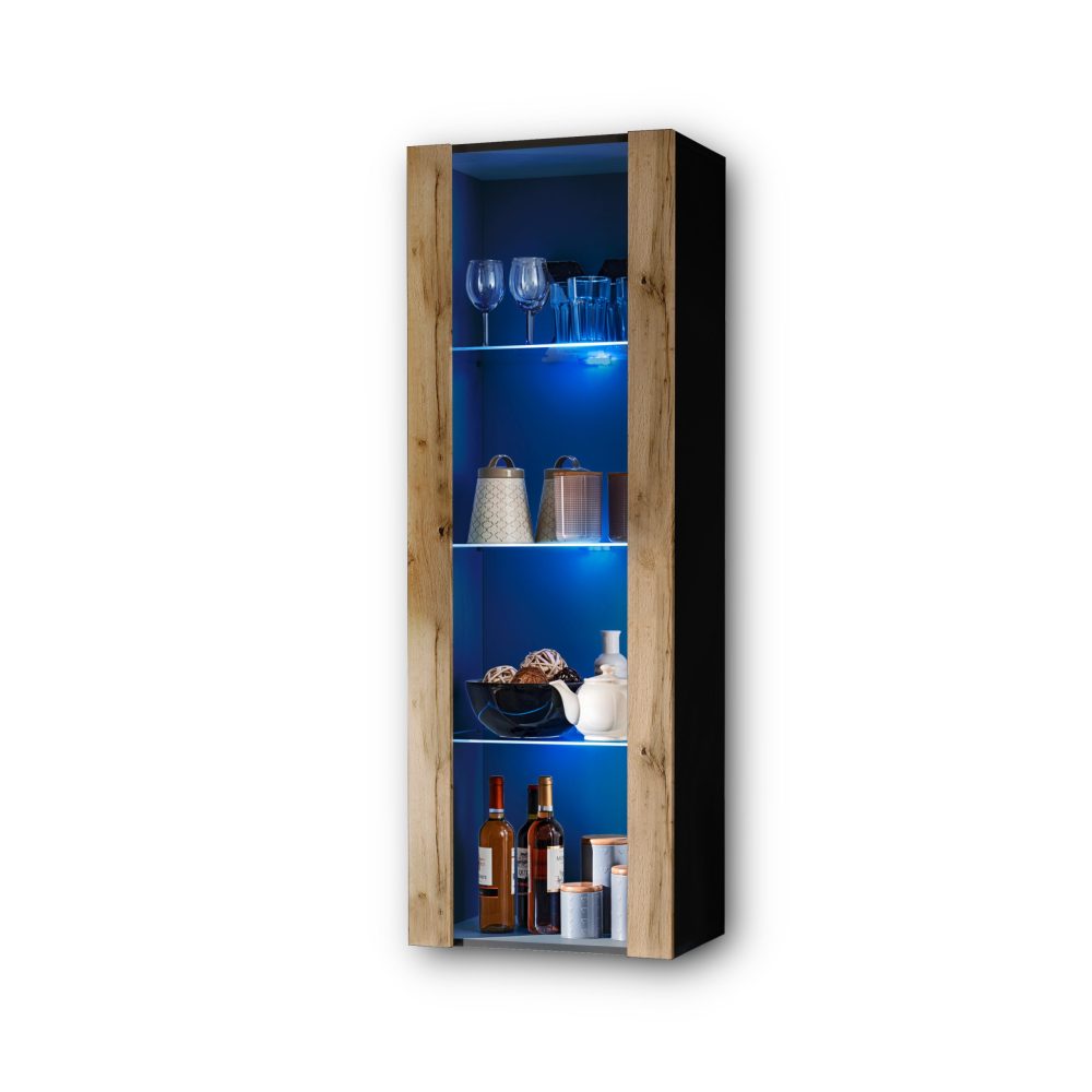 IWITA0190004W04L1XXX_00 Tivoli Schrank, Wotan/Schwarz LED-Beleuchtung Blau – Bild 1