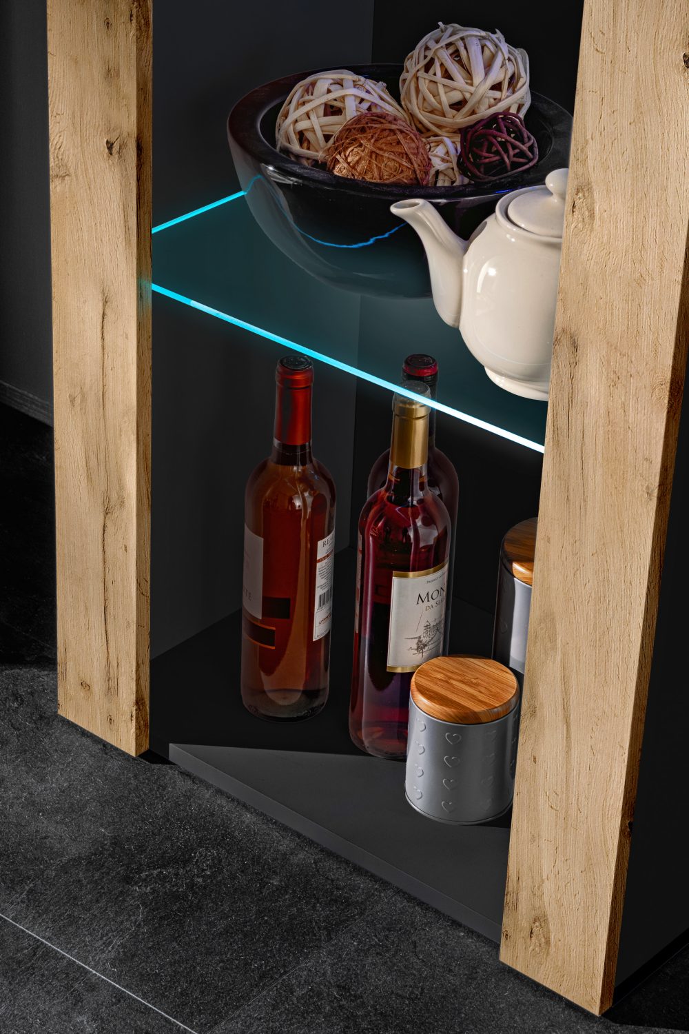 Tivoli Schrank, Wotan/Schwarz RGB LED Beleuchtung – Bild 5