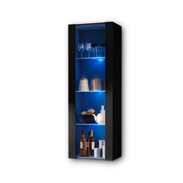 Tivoli Schrank, Schwarz/Schwarz LED-Beleuchtung Blau