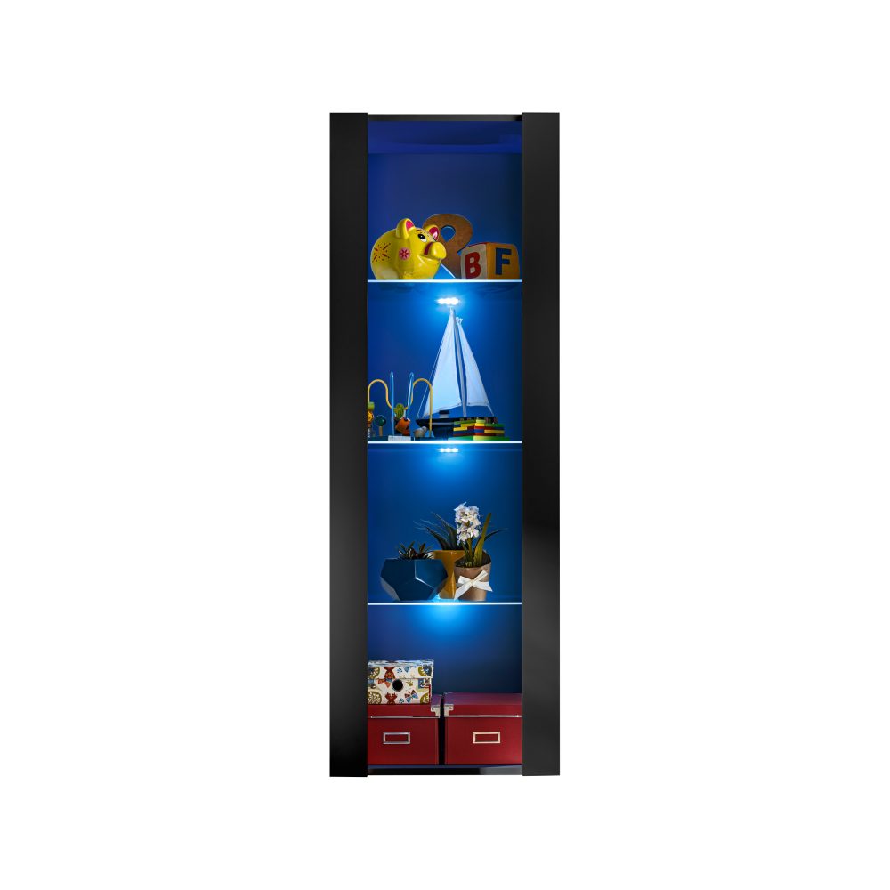Tivoli Schrank, Schwarz/Schwarz LED-Beleuchtung Blau – Bild 3