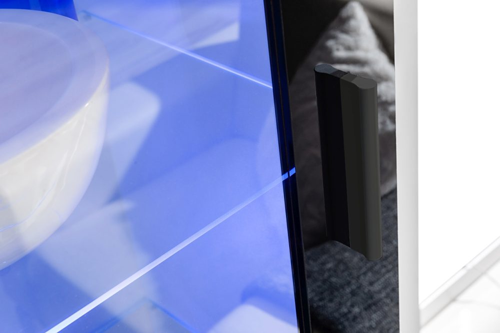 Vitrine Alessandria, Weiß/Weiß, RGB LED Beleuchtung – Bild 5