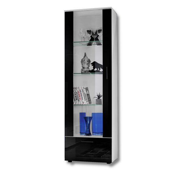 Alessandria Stehschrank, Schwarz/Weiß