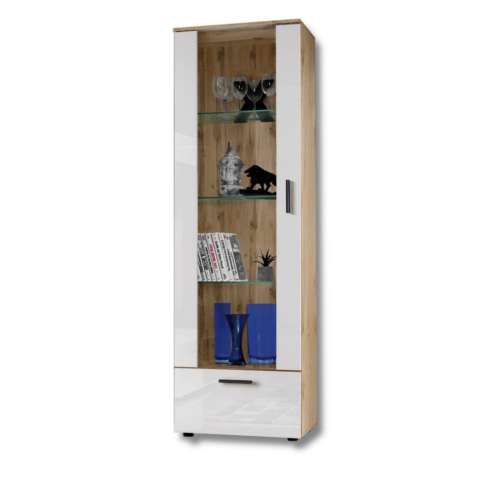 Alessandria Standschrank, Weiß/Wotan