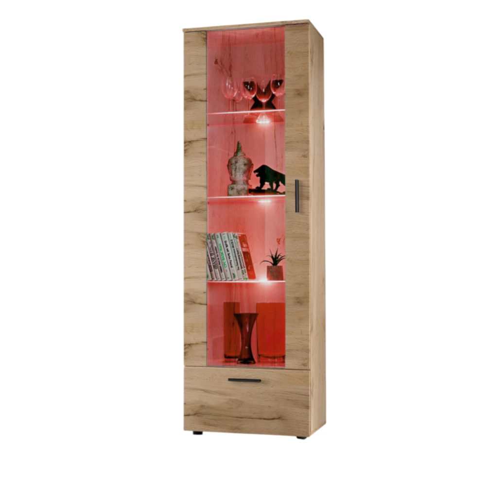 Alessandria Vitrine Schrank, Wotan/Wotan RGB LED Beleuchtung – Bild 1