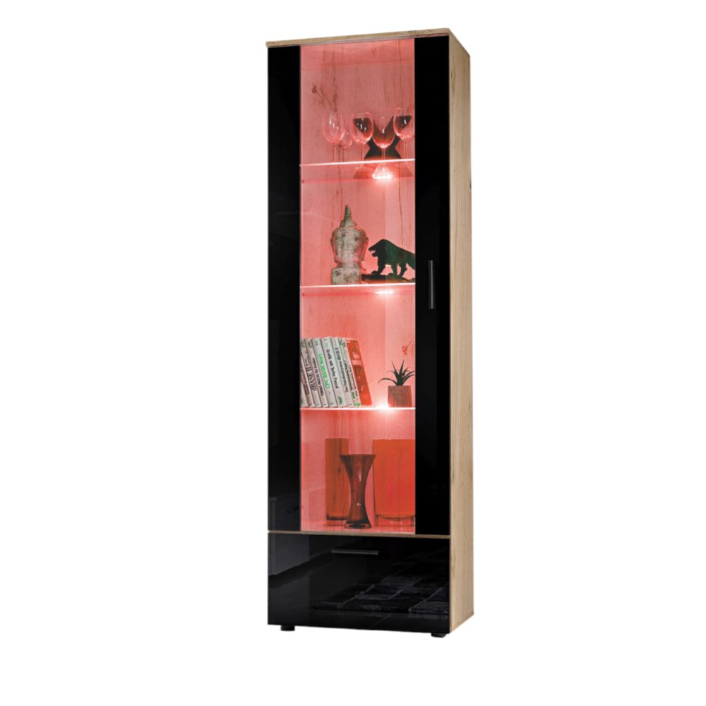 Alessandria Stehendes Display, Schwarz/Wotan RGB LED Beleuchtung