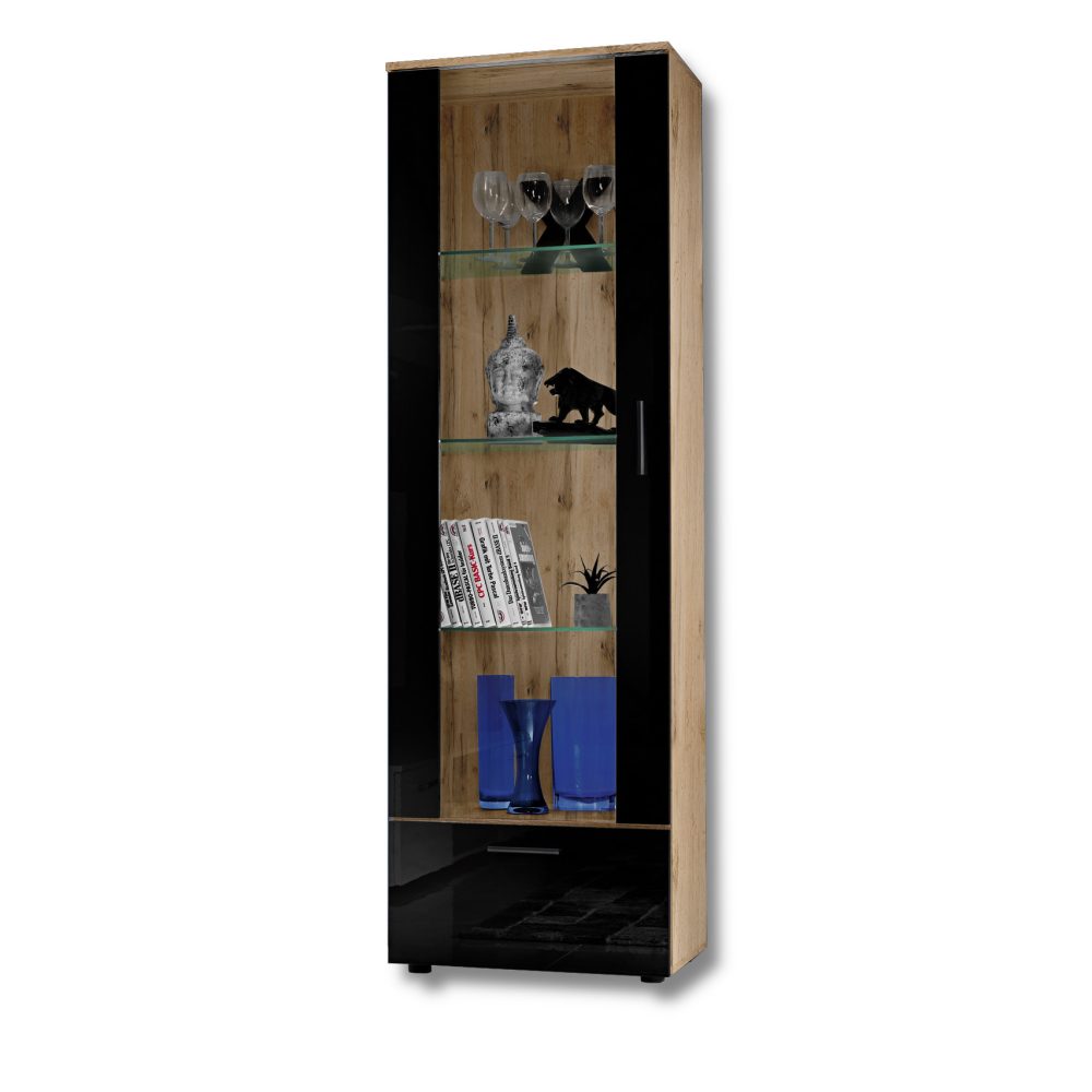 Alessandria Stehschrank, Schwarz/Wotan