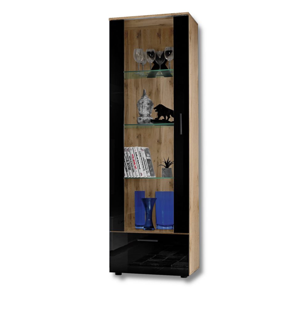 Alessandria Stehschrank, Schwarz/Wotan – Bild 1