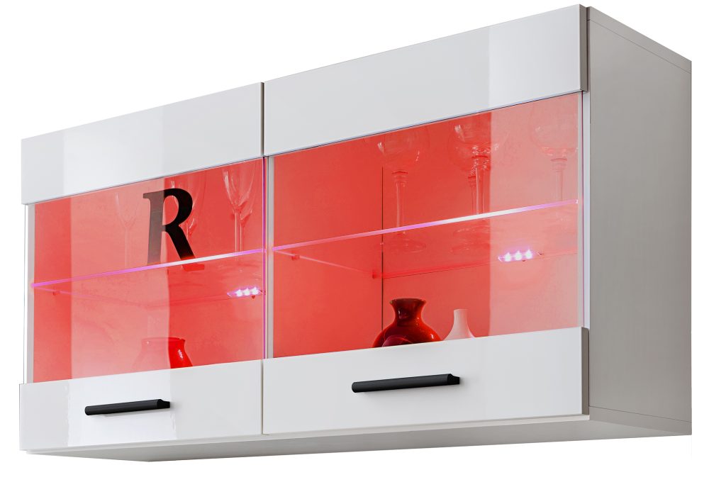 Savona Hängendes Regal, Weiß/Weiß RGB LED Beleuchtung – Bild 1