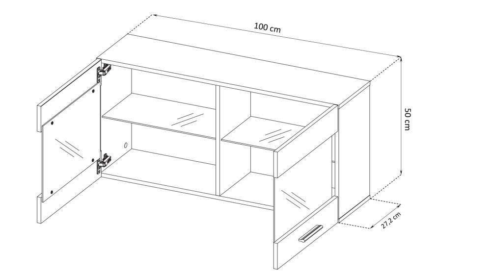 Savona Hängendes Regal, Schwarz/Weiß RGB LED Beleuchtung – Bild 2