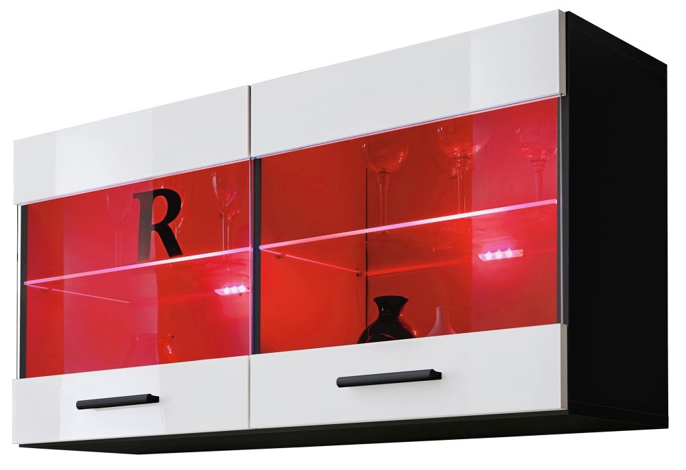 IWITI0190000003LRXXX_00 Savona Hängendes Regal, Weiß/Schwarz LED RGB Beleuchtung – Bild 1