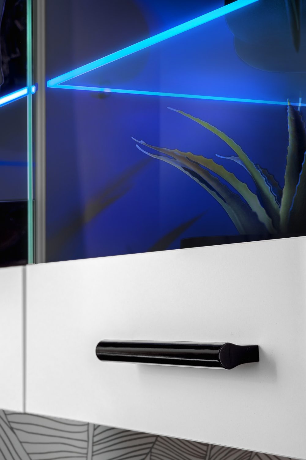 Savona Hängendes Regal, Weiß/Schwarz LED RGB Beleuchtung – Bild 5