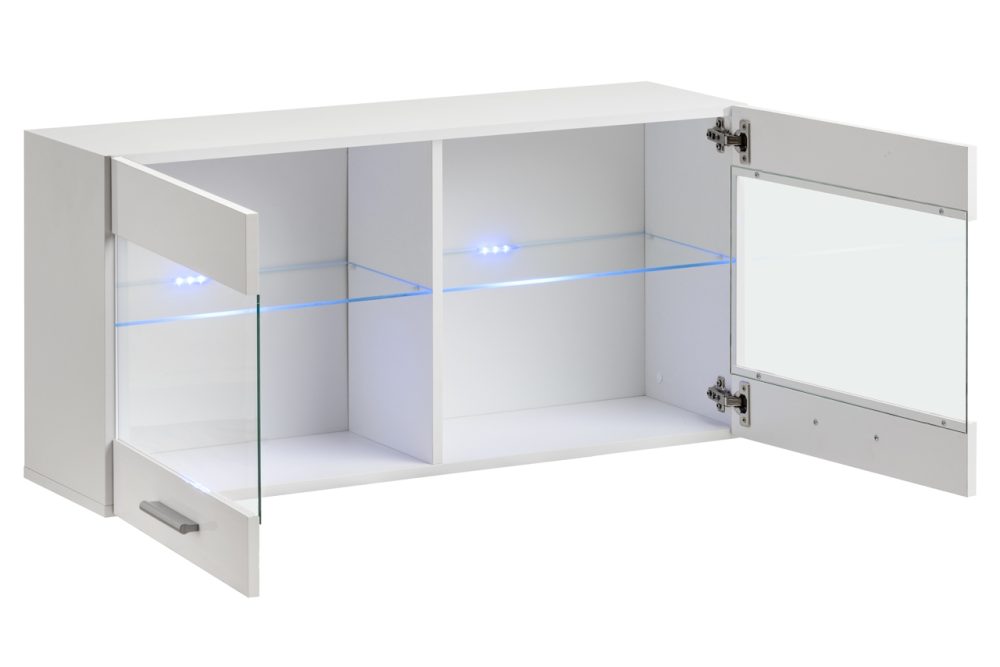 Savona Hängendes Regal, Wotan/Schwarz LED Beleuchtung Blau – Bild 3