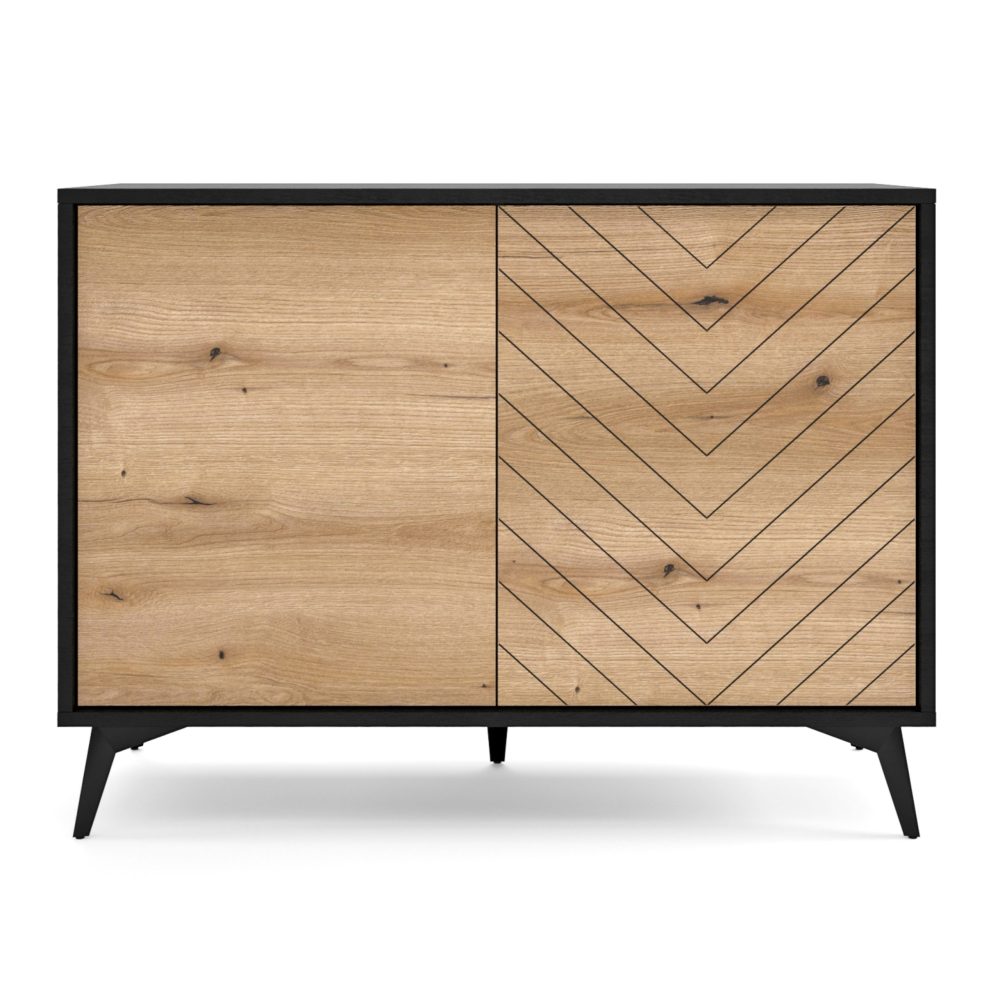 Jasper K104 – Kommode, Evoke Eiche, schwarz, Breite 104 cm, Höhe 119 cm, Tiefe 39 cm – Bild 5