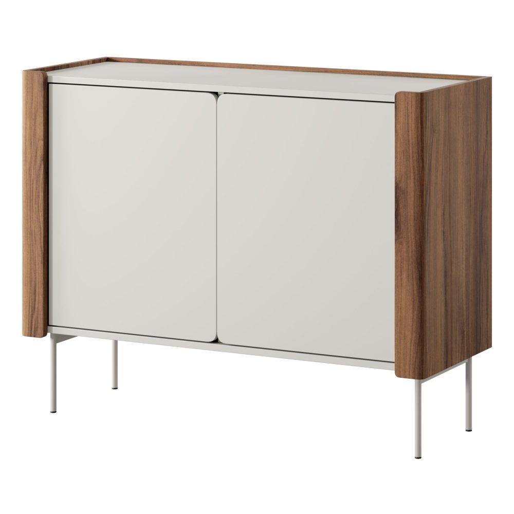 Guelph K105 – zweitürige Kommode, Nussbaum, Kaschmir, Breite 105 cm, Höhe 82 cm, Tiefe 39 cm – Bild 1