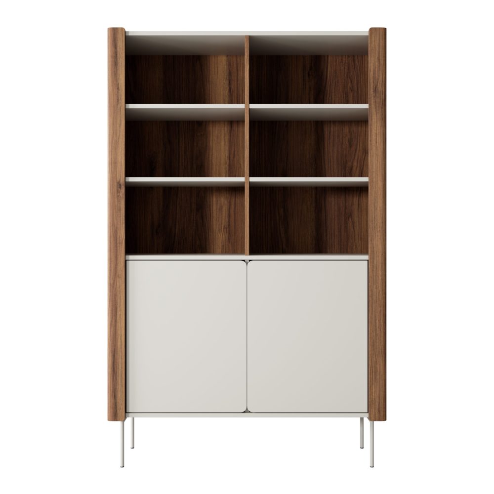 Guelph R105 – Bücherregal, Nussbaum, Kaschmir, Breite 105 cm, Höhe 167 cm, Tiefe 39 cm – Bild 6
