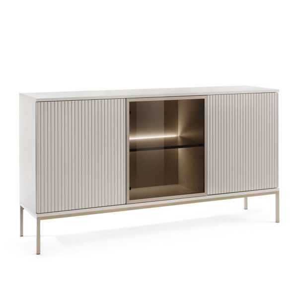 Laval K154 – Kommode, Kaschmir mit Lamellen, Breite 154 cm, Höhe 83 cm, Tiefe 39 cm