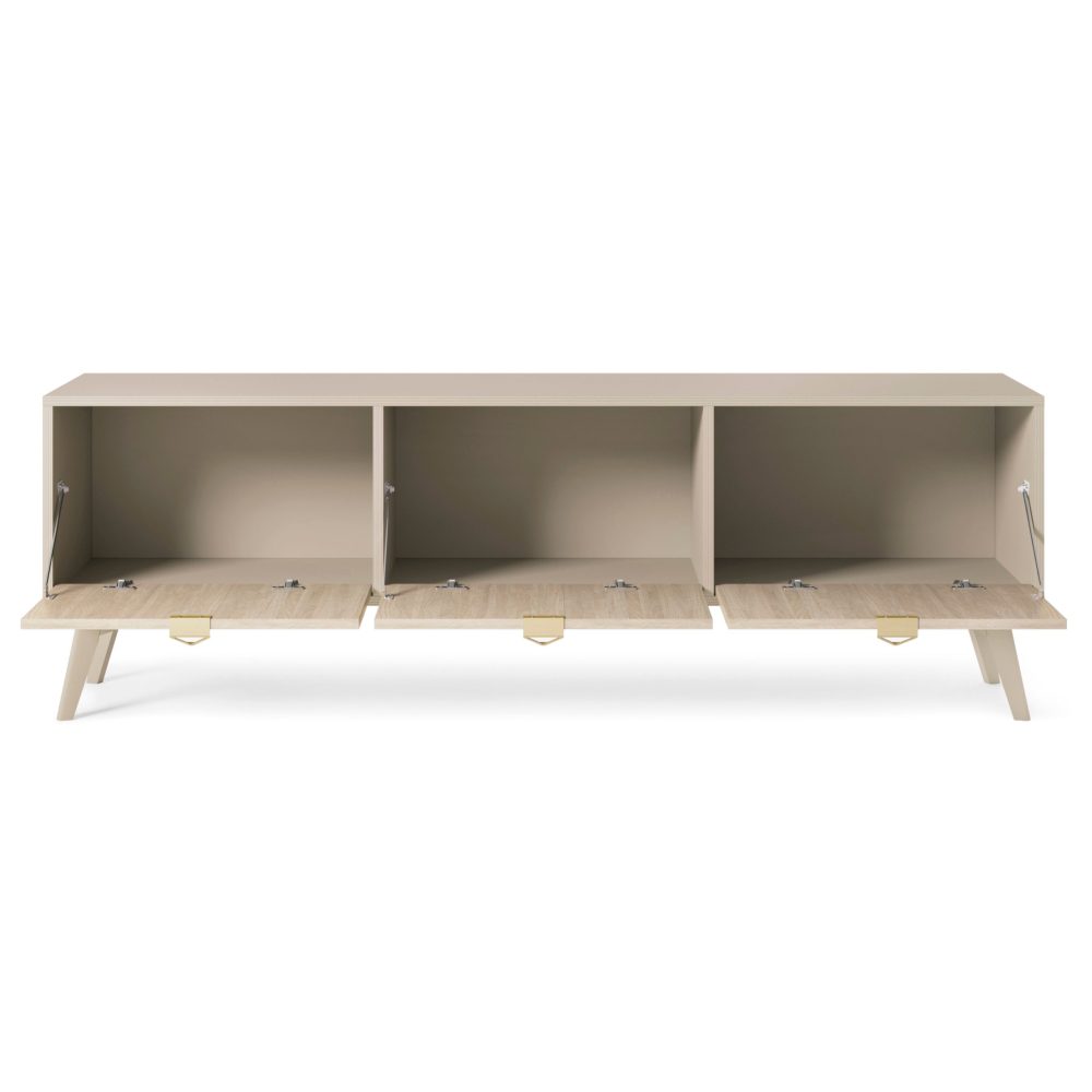 Tofino RTV158 – TV-Schrank, sandbeige, Fischgrät-Skandi, Breite 158 cm, Höhe 52 cm, Tiefe 38 cm – Bild 3