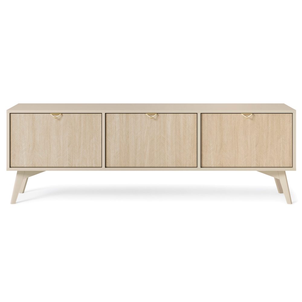 Tofino RTV158 – TV-Schrank, sandbeige, Fischgrät-Skandi, Breite 158 cm, Höhe 52 cm, Tiefe 38 cm – Bild 5