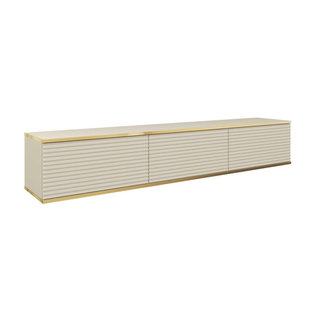 Banff RTV175 MDF – TV-Schrank, beige matt, Eiche handwerklich, Breite 175 cm, Höhe 30 cm, Tiefe 32 cm – Bild 1