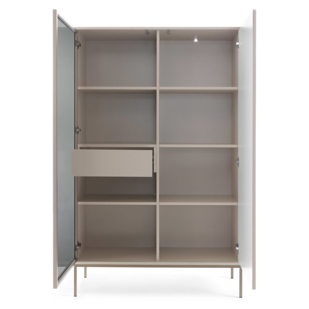 Laval WTSZ104 – Vitrine mit LED-Beleuchtung, Kaschmir, Breite 104 cm, Höhe 166 cm, Tiefe 39 cm – Bild 3